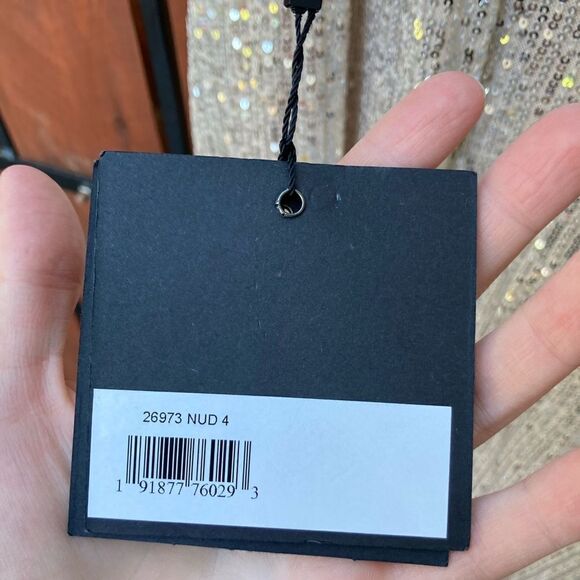 Mac Duggal sequin one shoulder dress style 26973 NWT nude size 4 - Picture 9 of 12